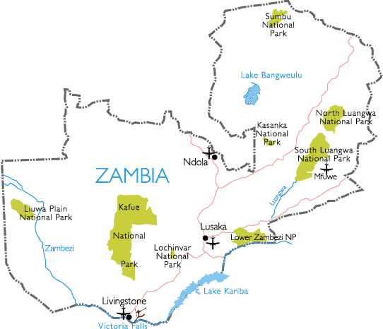 Zambia Country Map