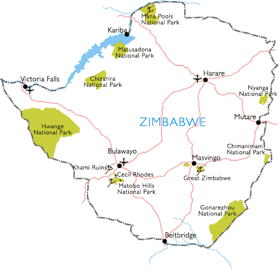 Zimbabwe Country Map
